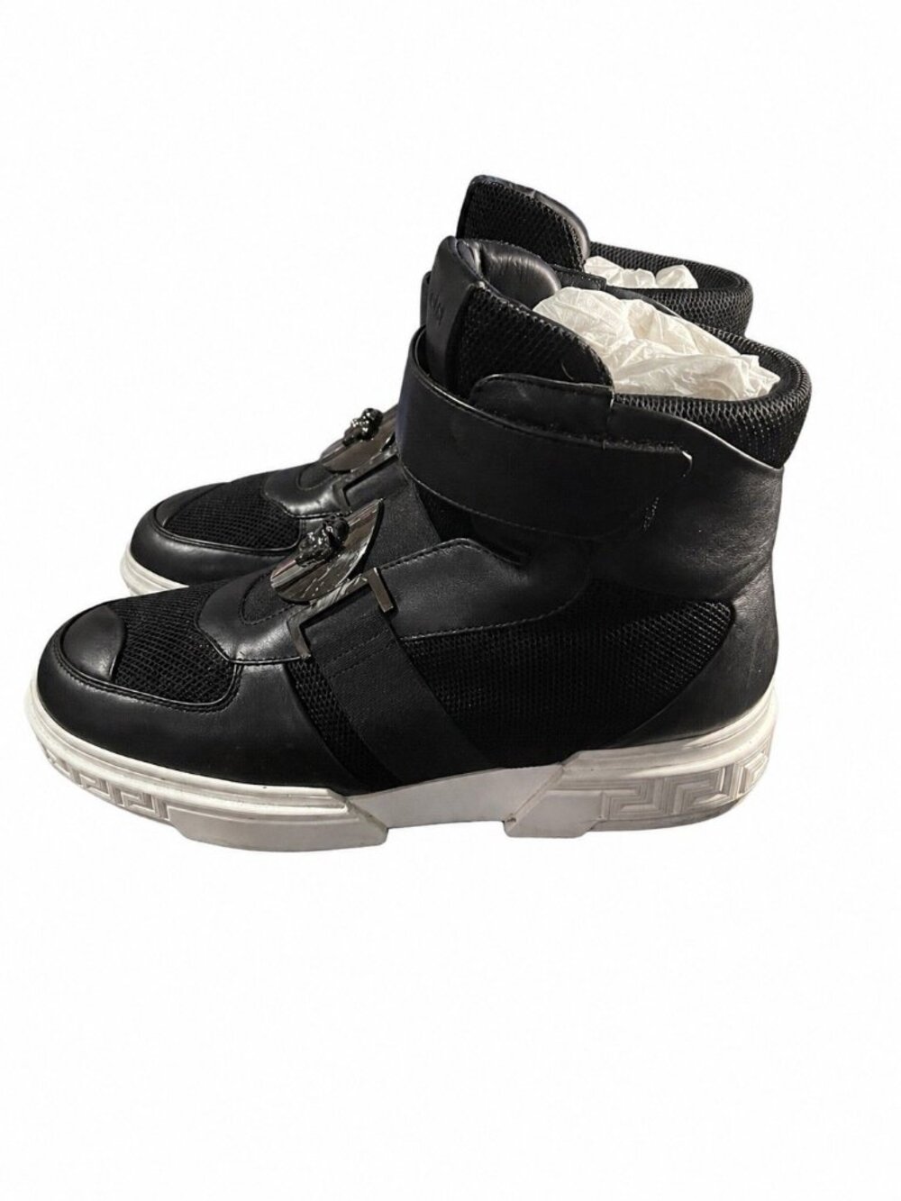 Versace DSU6122 Nero Bianco Sneakers Men’s US 7 EU 40 Leather Mesh Italy